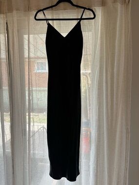 Babaton Black Slip Maxi Dress with Spaghetti Straps